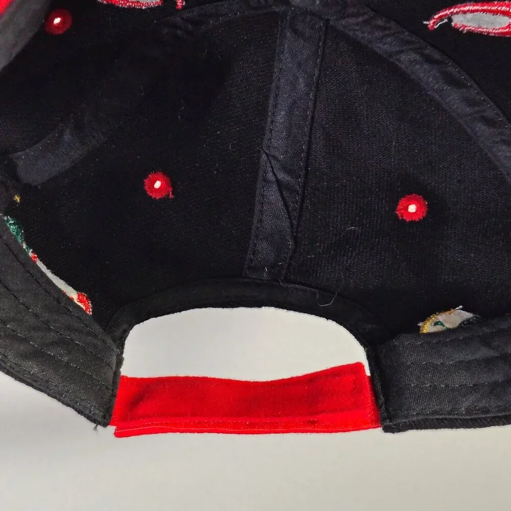 Sinclair Hat Cap Strap Back Black Red Dino Flame Racing Mens - Picture 10 of 12